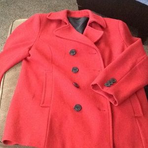Red pea coat Medium